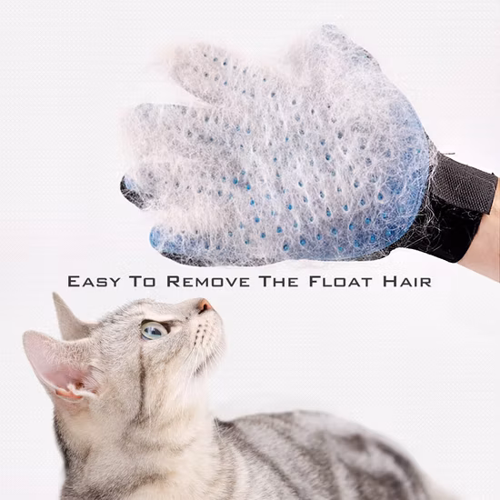 Guante suave de la preparación del gato del perro de los productos del animal doméstico del cepillo de la limpieza fácil