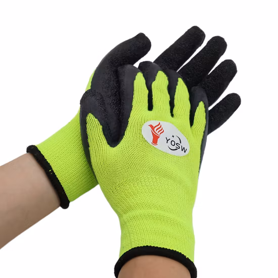 Guantes de trabajo industriales baratos recubiertos de látex Guante protector de nitrilo de seguridad