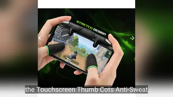 Guantes para juegos con fundas para pulgar y dedos para pulgar, color negro