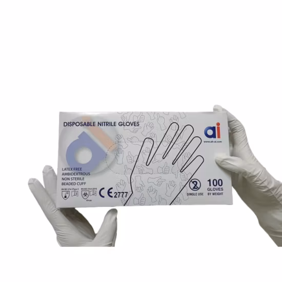 Guantes de nitrilo desechables, venta al por mayor, vinilo de látex, examen de seguridad, guantes protectores de caucho de PVC en relieve