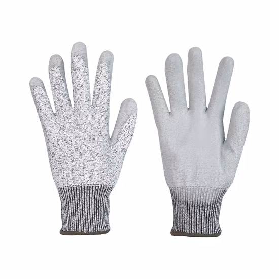 Protección personalizada 13G Resistente a cortes Hppe Liner Nitrilo Revestimiento de arena Guantes de trabajo de seguridad con TPR en la espalda y velcro en la muñeca